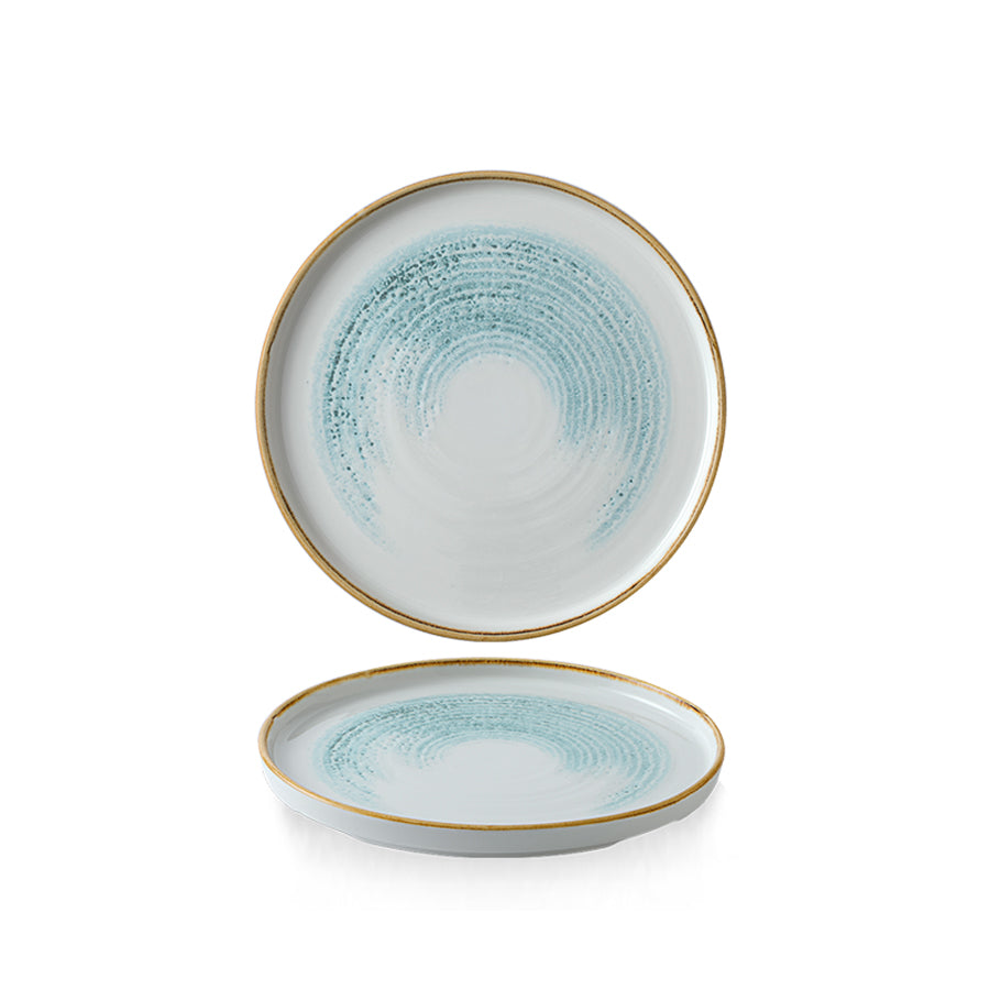 Churchill Studio Prints Homespun Accents Vitrified Porcelain Aquamarine Walled Plate 21cm Pack of 6