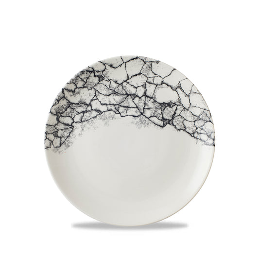 Churchill Studio Prints Kintsugi Accents Vitrified Porcelain Black Round Coupe Plate 26cm Pack of 12