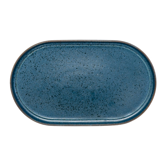 Artisan Tempest Vitrified Stoneware Blue Oval Platter 25cm Pack of 4