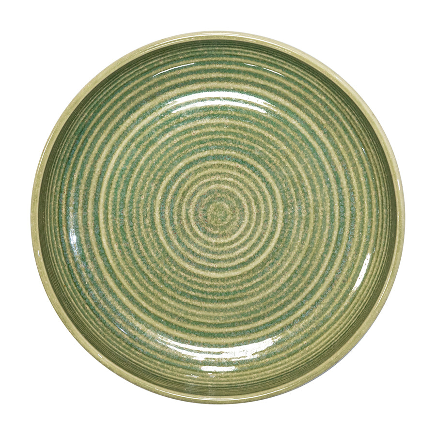 Artisan Heligan Vitrified Stoneware Green Round Bowl 20cm Pack of 4