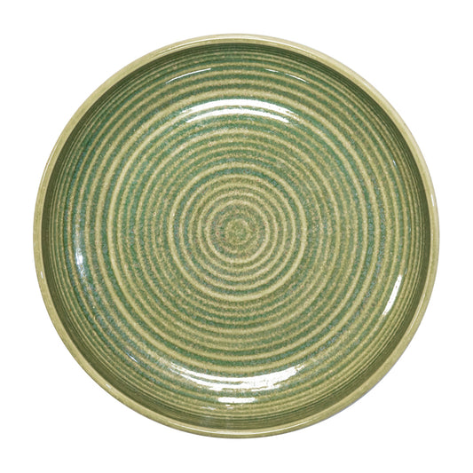 Artisan Heligan Vitrified Stoneware Green Round Bowl 23cm Pack of 4