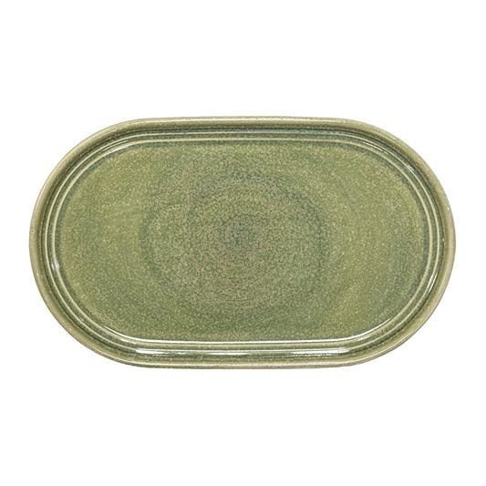 Artisan Heligan Vitrified Stoneware Green Oval Platter 25cm Pack of 4