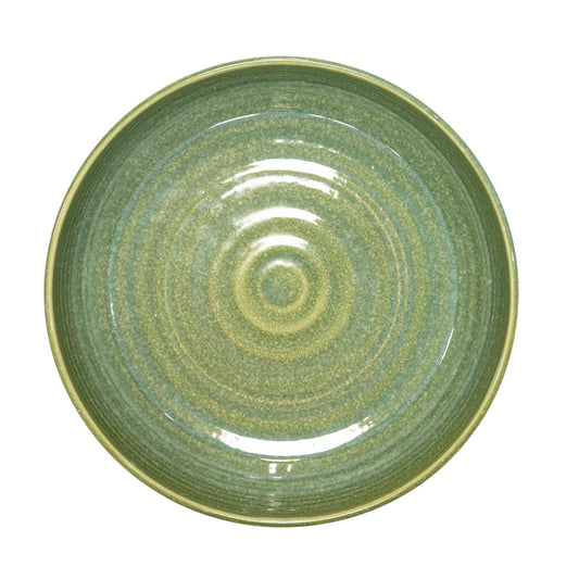 Artisan Heligan Vitrified Stoneware Green Round Buffet Bowl 28cm