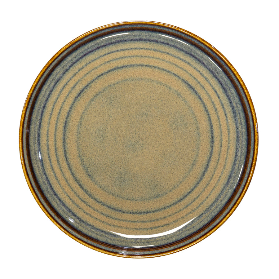 Artisan Lagoon Vitrified Fine China Blue Round Coupe Plate 30cm Pack of 6