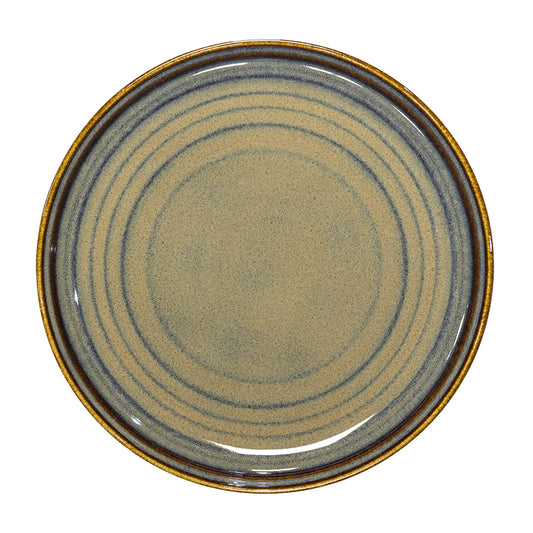 Artisan Lagoon Vitrified Fine China Blue Round Flat Plate 21cm Pack of 12