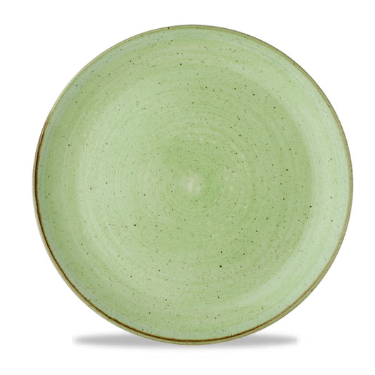 Churchill Stonecast Vitrified Porcelain Sage Green Round Coupe Plate 28.8cm Pack of 12