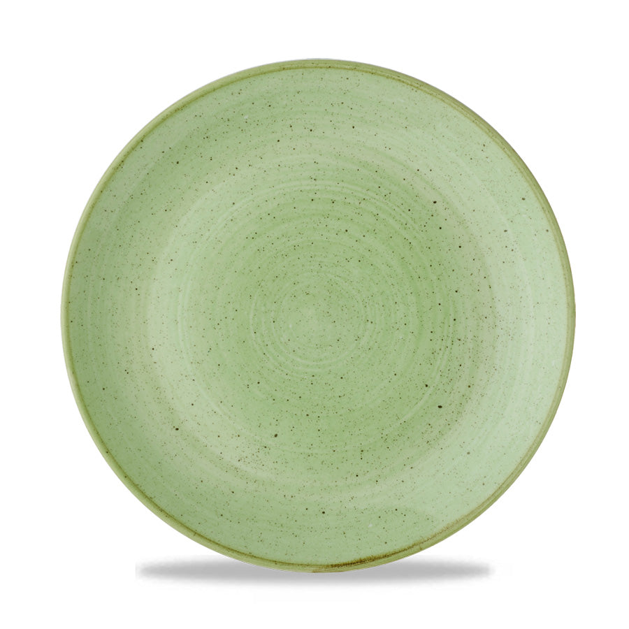 Churchill Stonecast Vitrified Porcelain Sage Green Round Coupe Plate 26cm Pack of 12