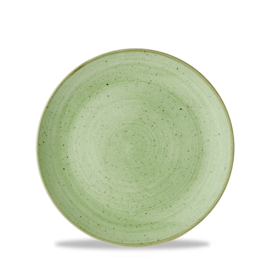 Churchill Stonecast Vitrified Porcelain Sage Green Round Coupe Plate 21.7cm Pack of 12