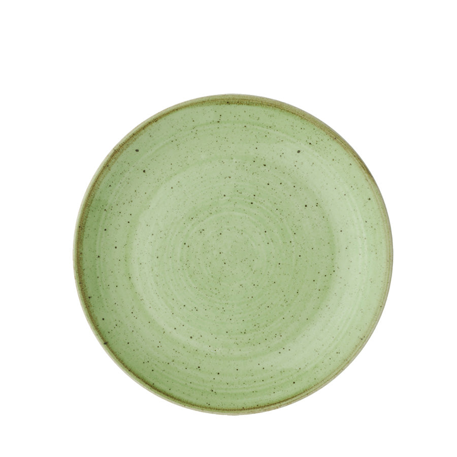 Churchill Stonecast Vitrified Porcelain Sage Green Round Coupe Plate 16.5cm Pack of 12