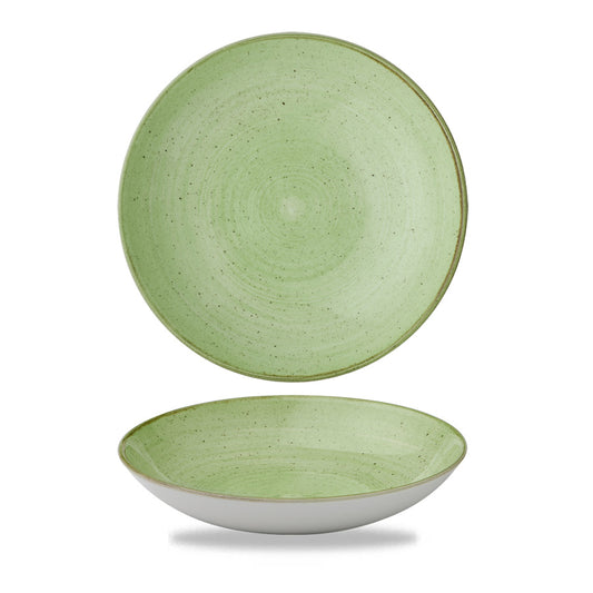 Churchill Stonecast Vitrified Porcelain Sage Green Round Coupe Bowl 24.8cm 40oz Pack of 12