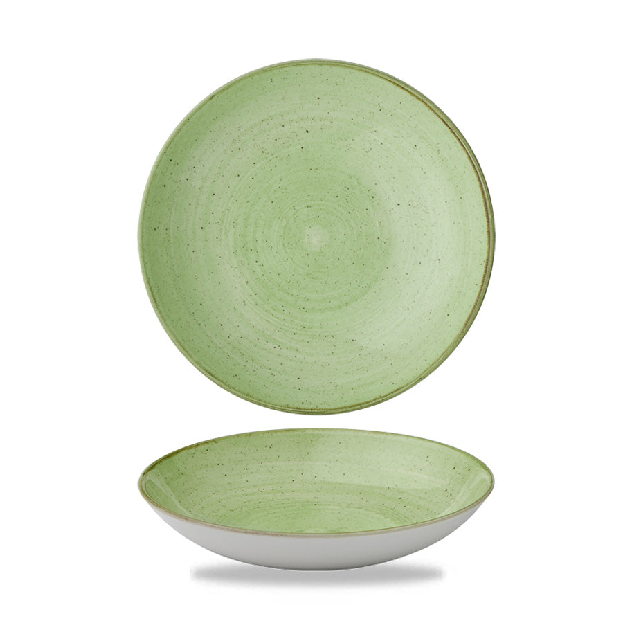 Churchill Stonecast Vitrified Porcelain Sage Green Round Coupe Bowl 18.2cm 15oz Pack of 12