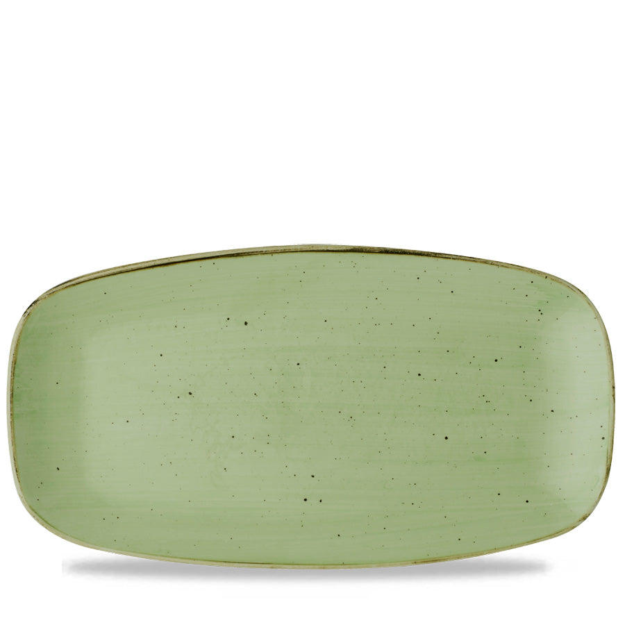 Churchill Stonecast Vitrified Porcelain Sage Green Chefs' Oblong Plate 29.8x15.3cm Pack of 12