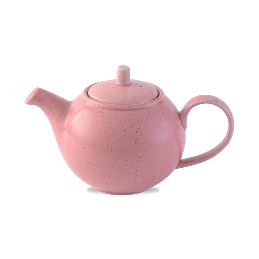 Churchill Stonecast Vitrified Porcelain Petal Pink Teapot 42.6cl 15oz Pack of 4