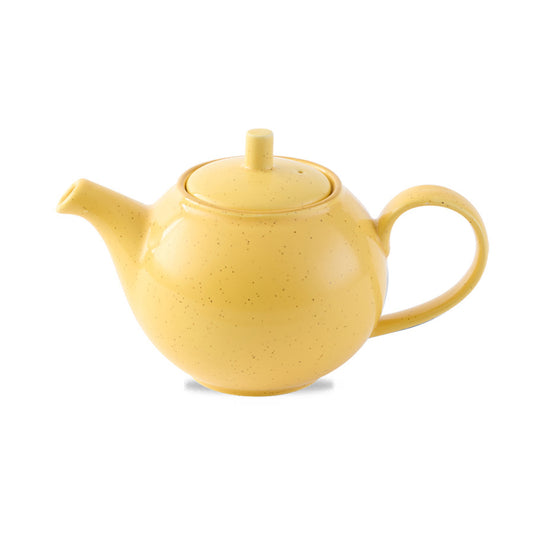 Churchill Stonecast Vitrified Porcelain Mustard Seed Teapot 42.6cl 15oz Pack of 4