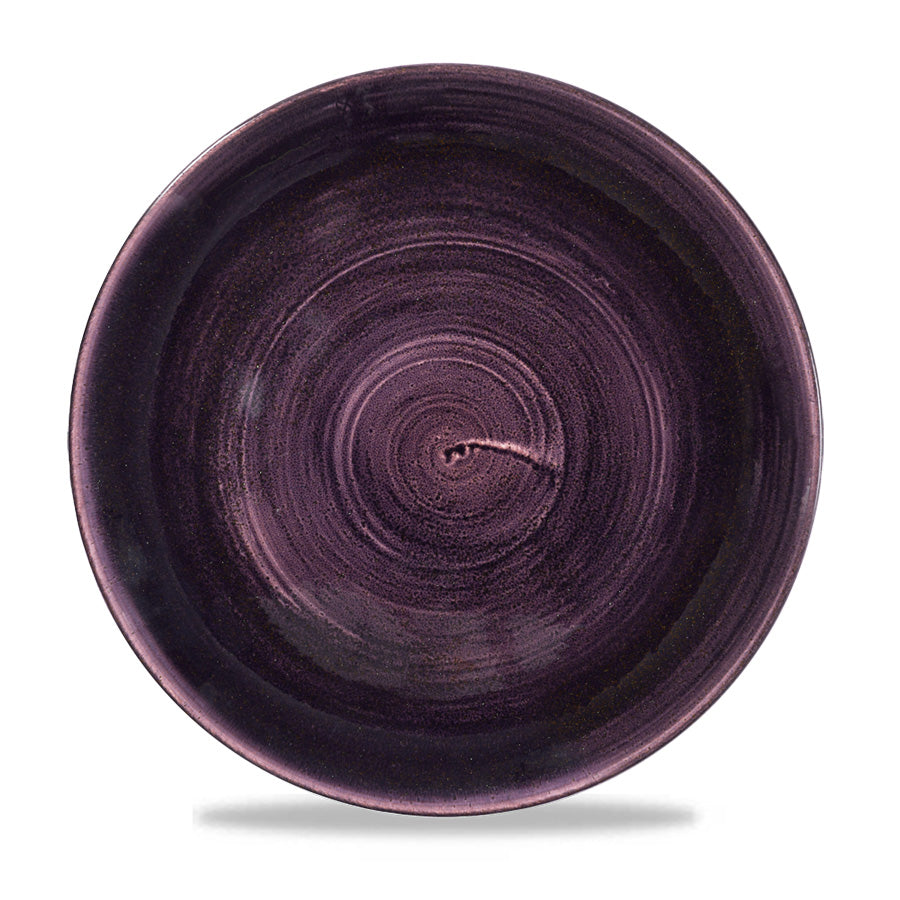 Churchill Stonecast Vitrified Porcelain Patina Deep Purple Round Coupe Plate 28.8cm Pack of 12