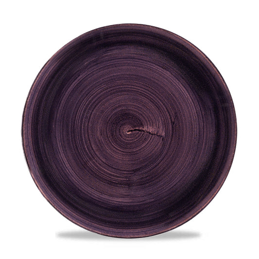 Churchill Stonecast Vitrified Porcelain Patina Deep Purple Round Coupe Plate 26cm Pack of 12