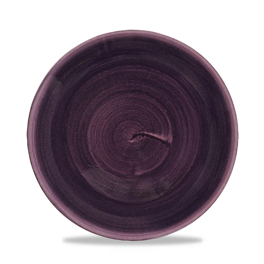 Churchill Stonecast Vitrified Porcelain Patina Deep Purple Round Coupe Plate 21.7cm Pack of 12