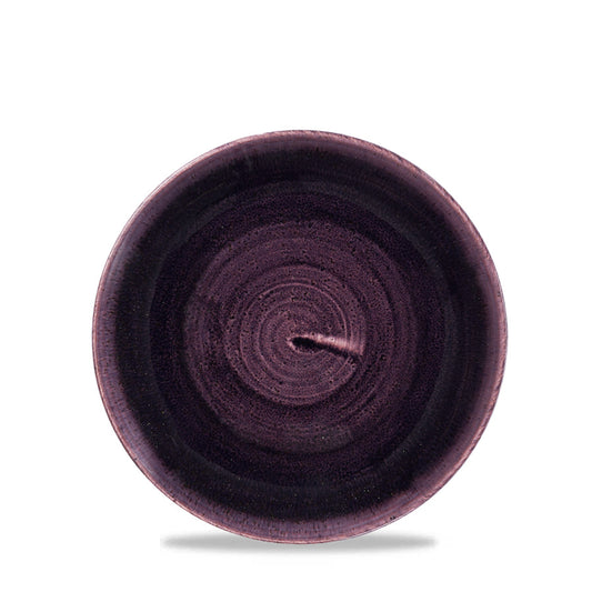 Churchill Stonecast Vitrified Porcelain Patina Deep Purple Round Coupe Plate 16.5cm Pack of 12