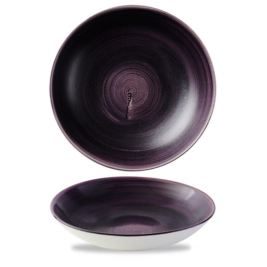 Churchill Stonecast Vitrified Porcelain Patina Deep Purple Round Coupe Bowl 24.8cm 40oz Pack of 12