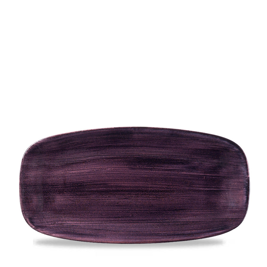 Churchill Stonecast Vitrified Porcelain Patina Deep Purple Chefs' Oblong Plate 29.8x15.3cm Pack of 12