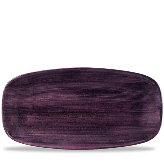 Churchill Stonecast Vitrified Porcelain Patina Deep Purple Chefs' Oblong Plate 35.5x18.9cm Pack of 6