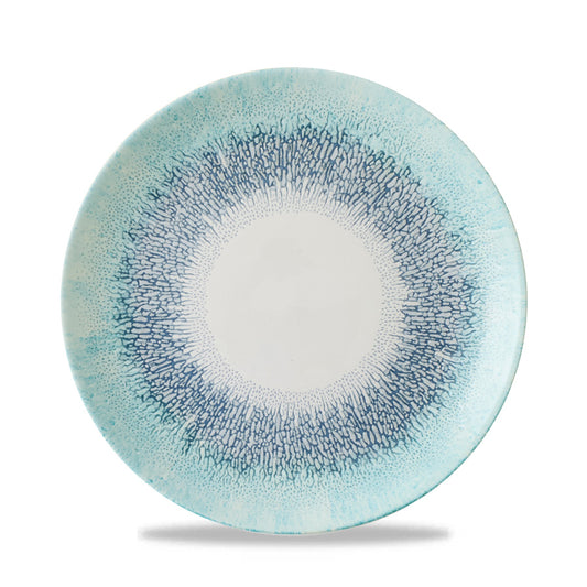 Churchill Studio Prints Vitrified Porcelain Fusion Blue Round Coupe Plate 21.7cm Pack of 12