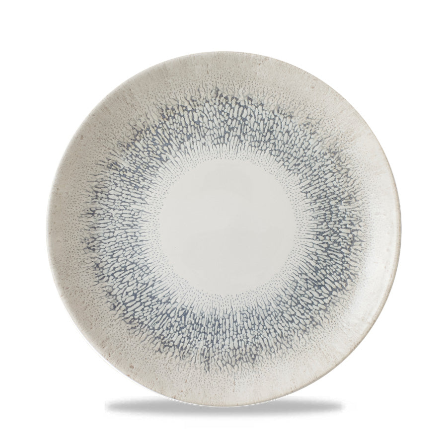 Churchill Studio Prints Vitrified Porcelain Fusion Grey Round Coupe Plate 21.7cm Pack of 12