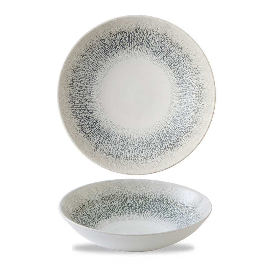 Churchill Studio Prints Vitrified Porcelain Fusion Grey Round Coupe Bowl 18.2cm 15oz Pack of 12