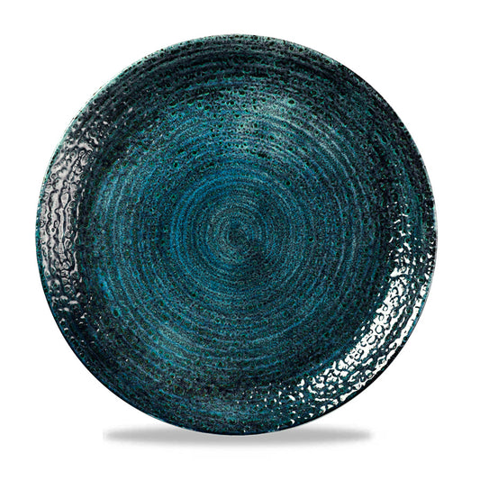 Churchill Homespun Vitrified Porcelain Chroma Blue Round Coupe Plate 28.8cm Pack of 12