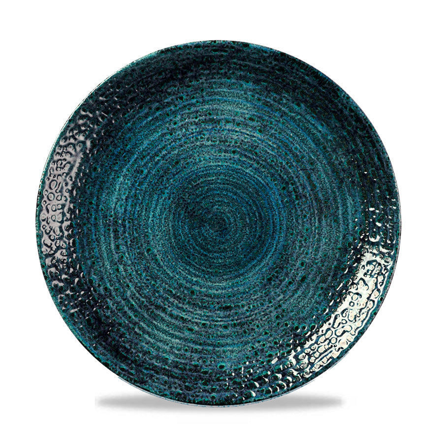 Churchill Homespun Vitrified Porcelain Chroma Blue Round Coupe Plate 26cm Pack of 12