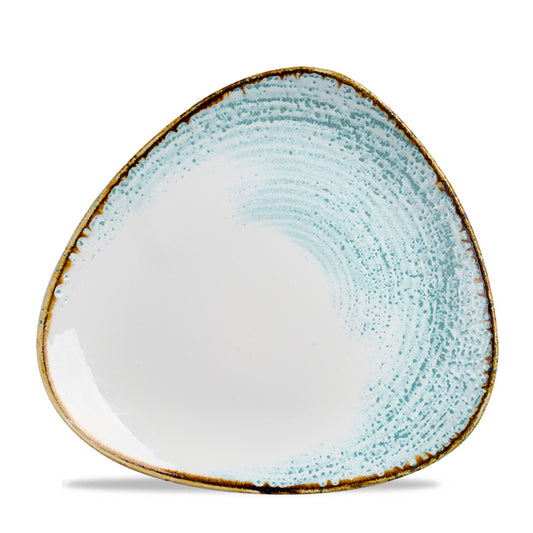 Churchill Homespun Vitrified Porcelain Accents Aquamarine Triangle Plate 26.5cm Pack of 12