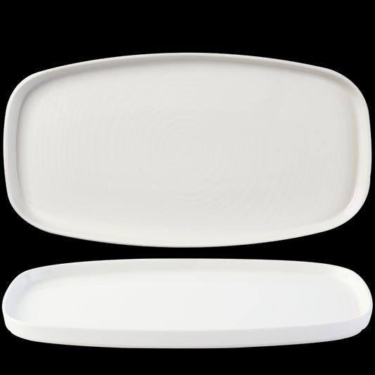 Churchill Whiteware Vitrified Porcelain Walled Oblong Plate 35x18.5cm Pack of 6