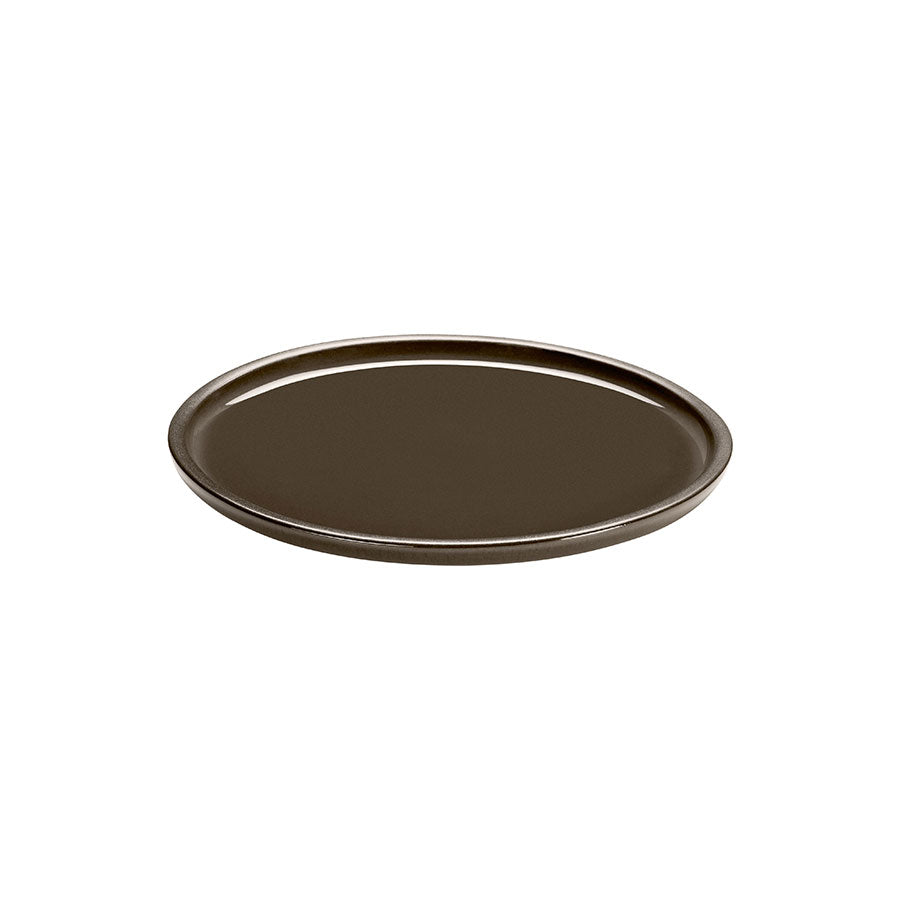 Playground ReNew Stoneware Taupe Flat Round Plate 22cm Pack of 6