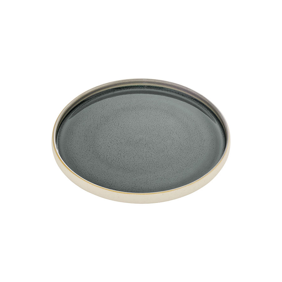 Playground Nara Stoneware Grey Flat Round Plate 21cm Pack of 6