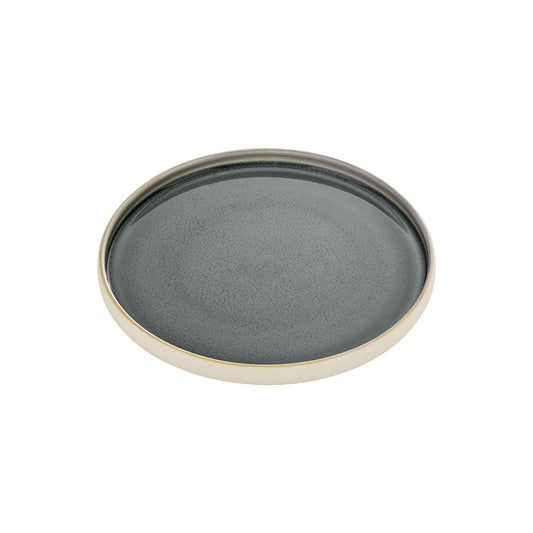 Playground Nara Stoneware Grey Flat Round Plate 21cm Pack of 6