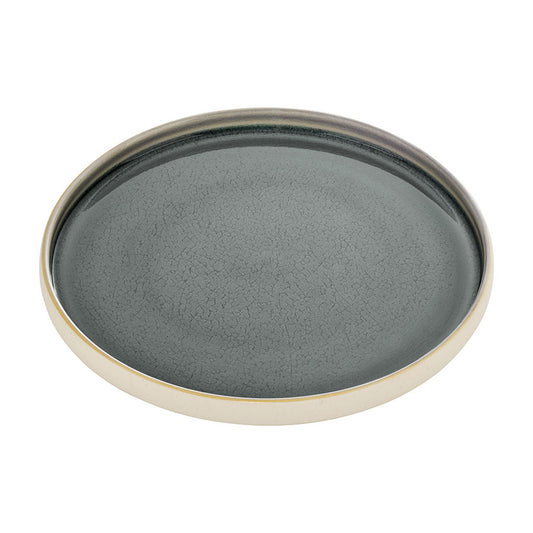 Playground Nara Stoneware Grey Flat Round Plate 27cm Pack of 6