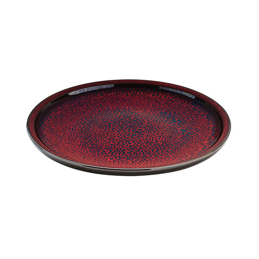 Playground Glow Stoneware Red Round Coupe Plate 25cm Pack of 6