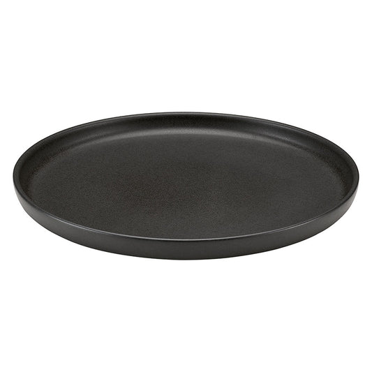 Playground Elements Stoneware Black Round Flat Plate 28cm Pack of 6