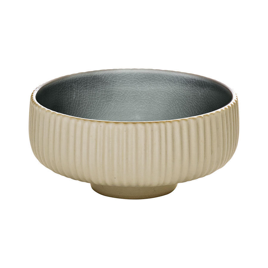 Playground Nara Stoneware Grey Round Relief Bowl 21x7cm 146cl Pack of 6