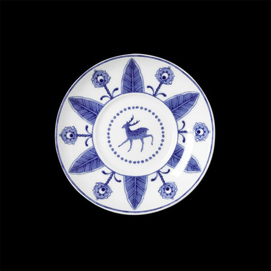 William Edwards Sultan's Garden Blue Bone China Round V2 Espresso Saucer 12cm Pack of 12