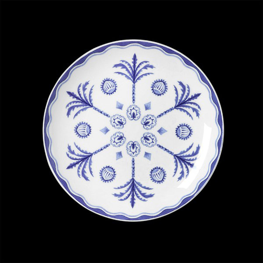 William Edwards Sultan's Garden Blue Bone China Round Coupe Plate 21cm 8.25in Pack of 12