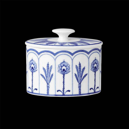 William Edwards Sultan's Garden Blue Bone China Oval Covered Sugar Bowl 22.5cl 8oz Pack of 12