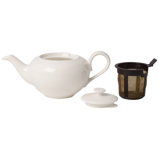 Villeroy & Boch Stella Hotel White Bone China Teapot With Filter 40cl 14oz Pack of 6