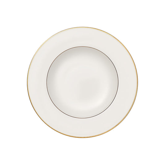 Villeroy & Boch Signature Anmut Gold Bone China Round Deep Plate 24cm Pack of 6