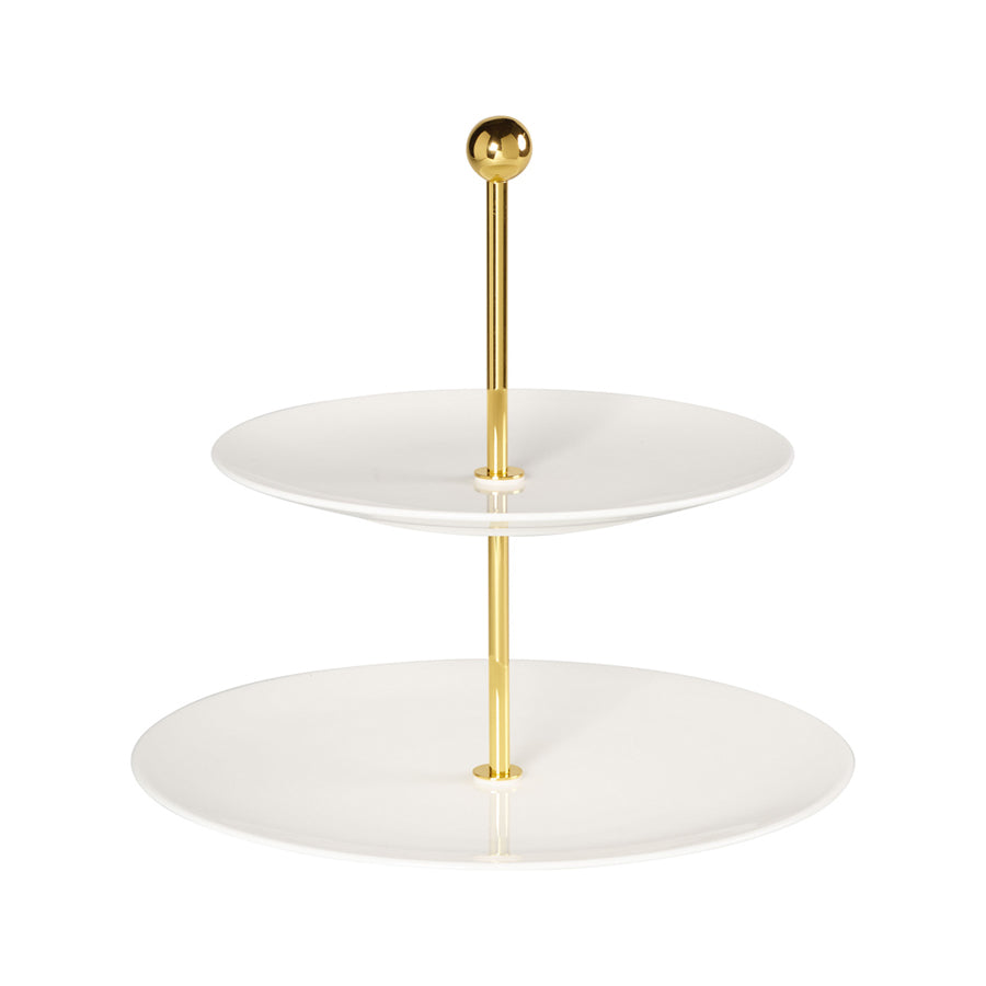 Villeroy & Boch Signature MetroChic White Bone China 2 Tier Cake Stand 27cm