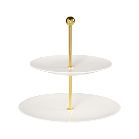 Villeroy & Boch Signature MetroChic White Bone China 2 Tier Cake Stand 27cm