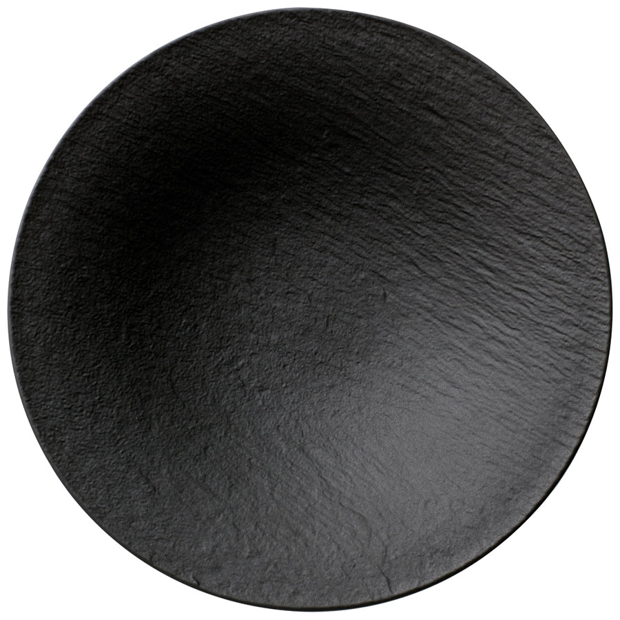 Villeroy & Boch The Rock Porcelain Black Shale Round Deep Coupe Plate 29cm Pack of 6