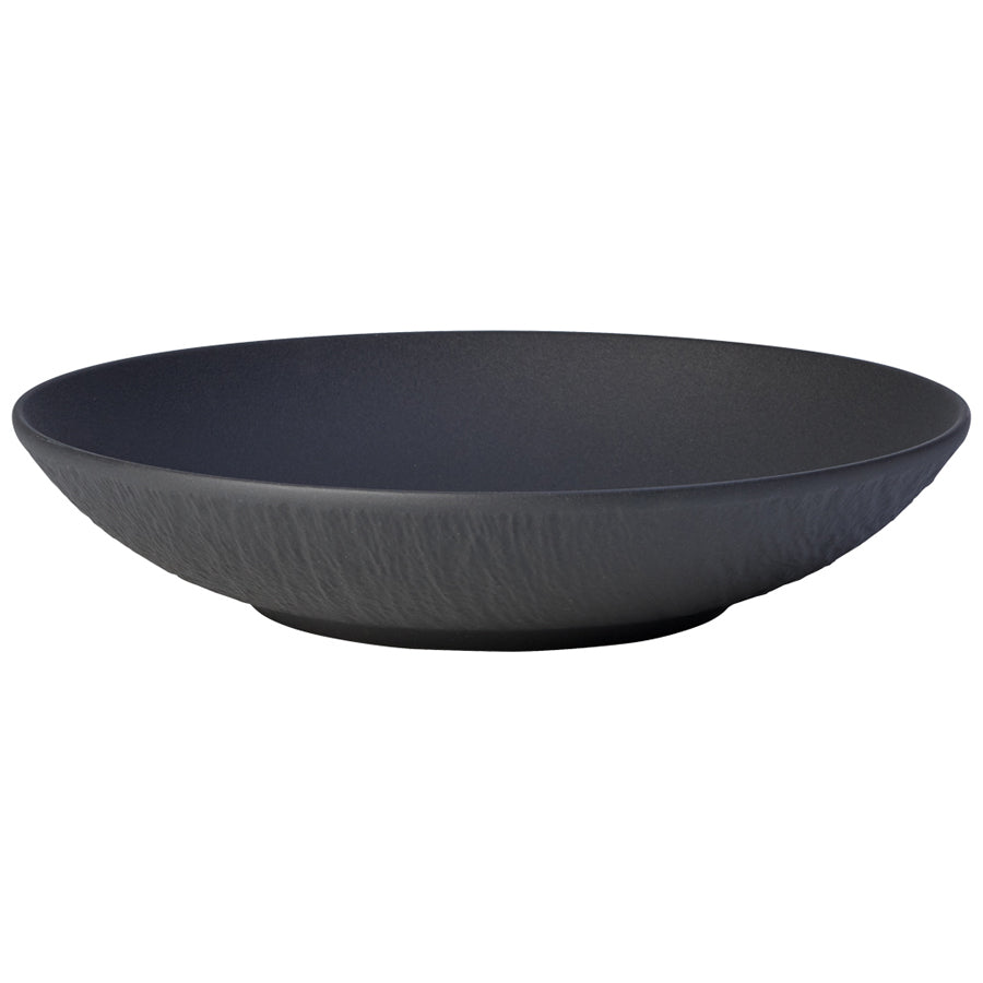 Villeroy & Boch The Rock Porcelain Black Shale Round Deep Coupe Plate 24cm Pack of 6