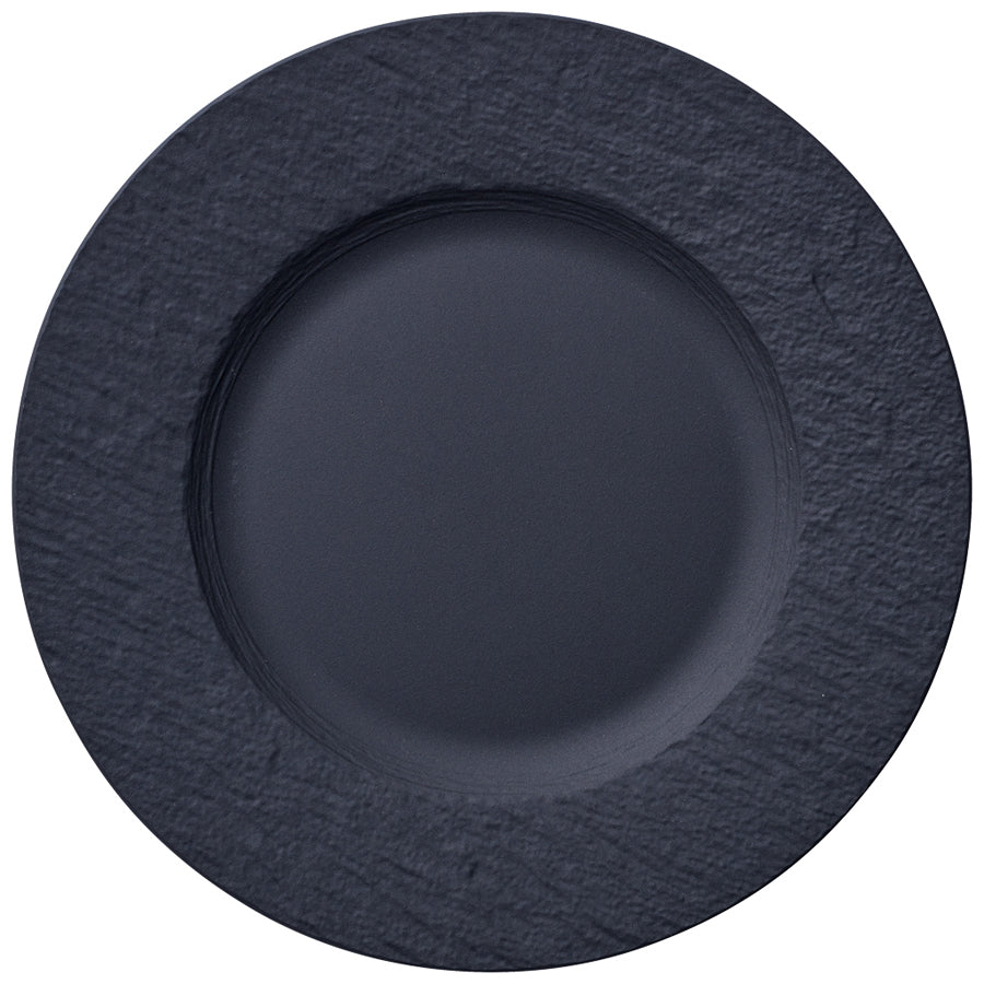 Villeroy & Boch The Rock Porcelain Black Shale Round Flat Plate 22cm Pack of 6