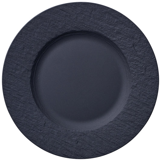 Villeroy & Boch The Rock Porcelain Black Shale Round Flat Plate 22cm Pack of 6